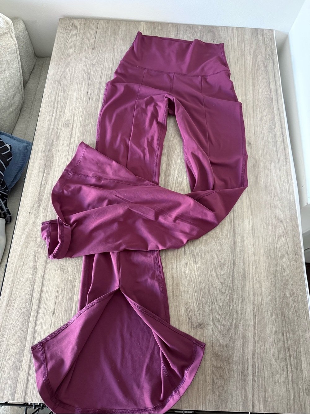 Yogalicious High-Waist Flare Leggings in Plum